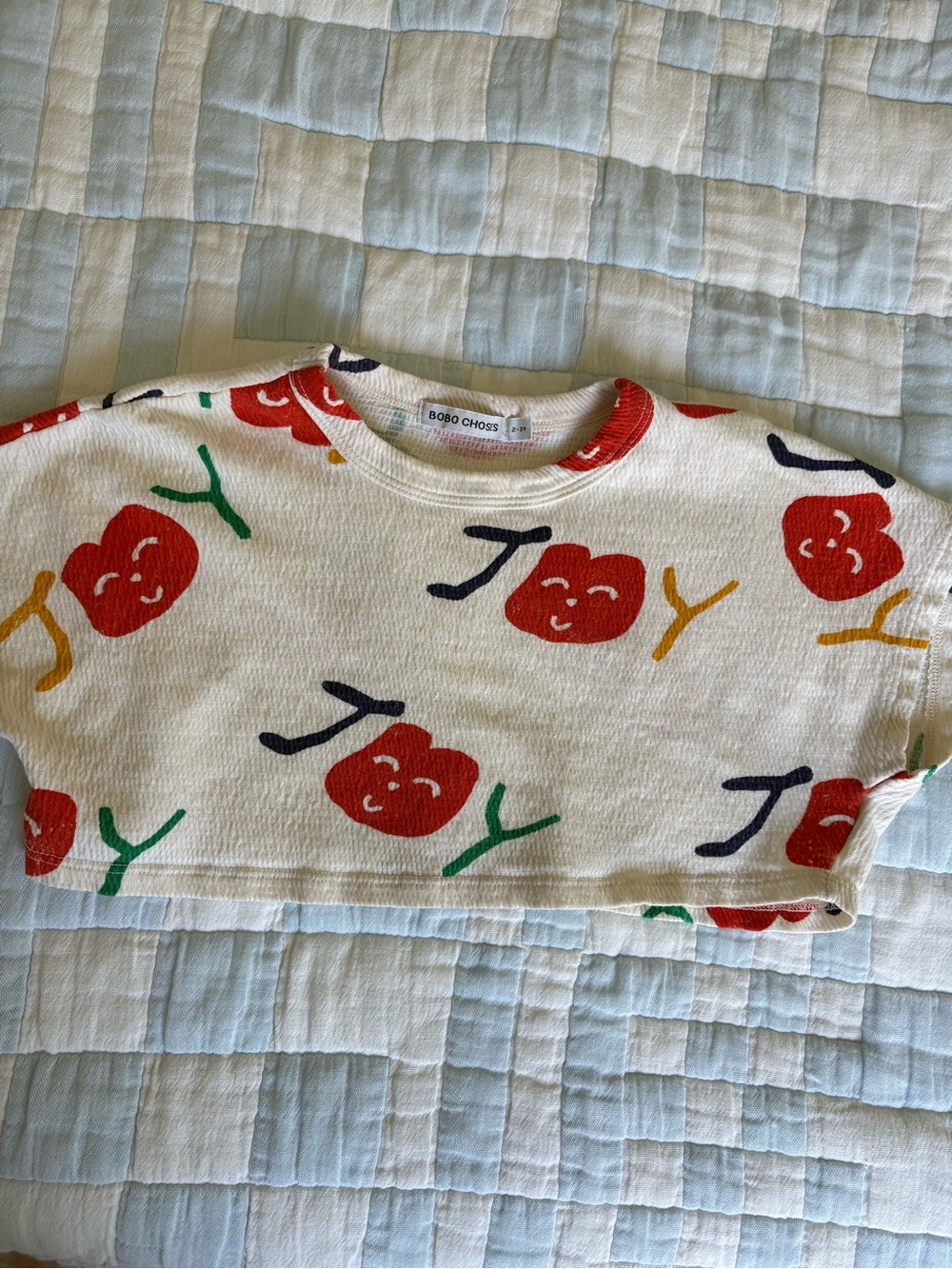 Bobo Choses Woven JOY Crop Tee